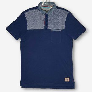 Raw Yarn Industries Men's Polo Golf Shirt Size Small Short Sleeve Navy Blue